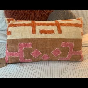 NWT! Boho Pink and Orange Lumbar Pillow